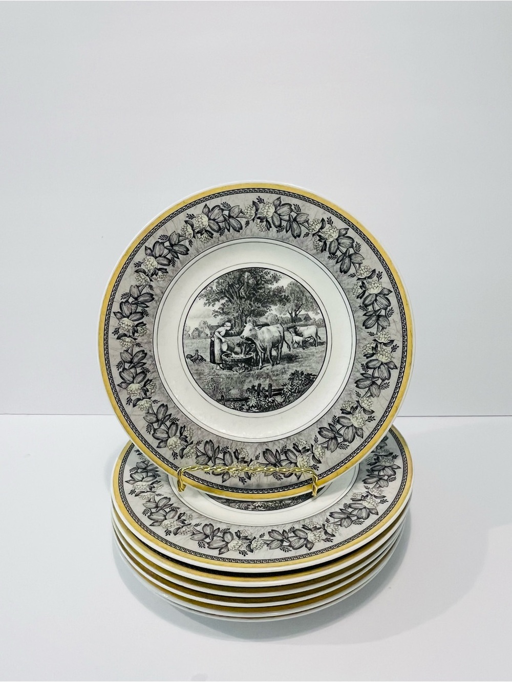 Villeroy & Boch Audun Ferme Farm Scene Salad Plates Set of 7